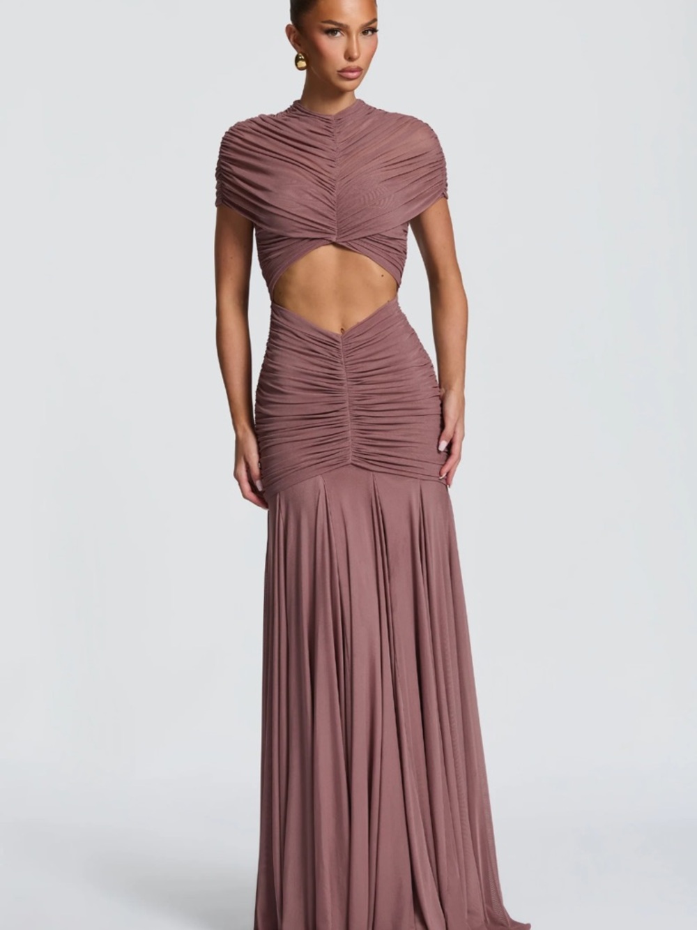 Baby boo Jaya Maxi Dress Elegant Mauve Cutout Evening Gown - Women’s Dresses - Picture 3 of 7